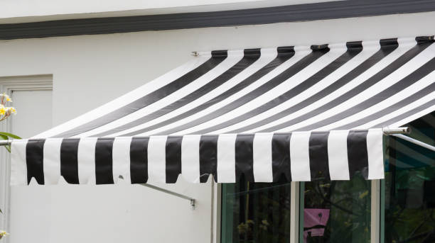 istock black and white striped awning 929937188