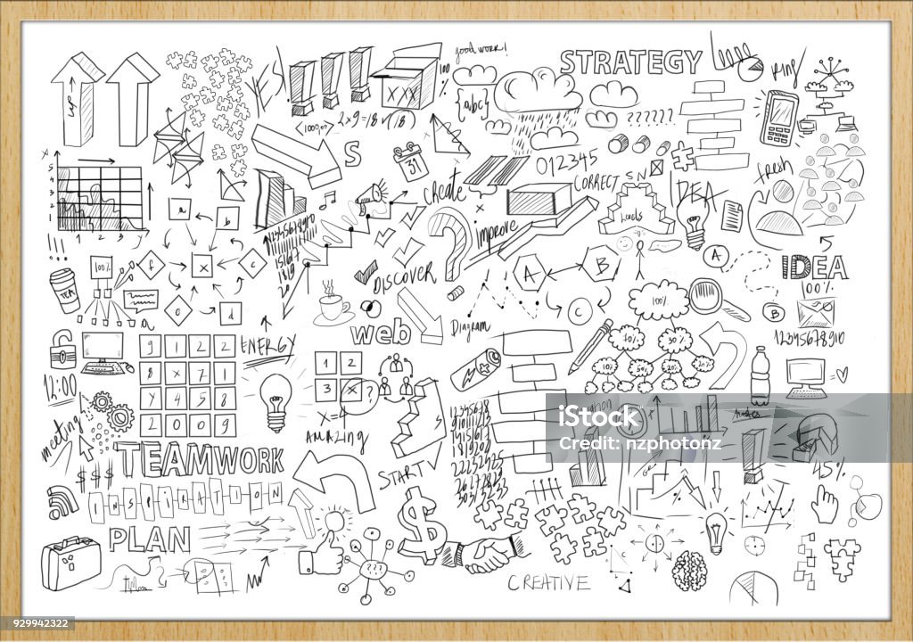 Charts and diagrams on whiteboard / Whiteboard concept (Click for more) Whiteboard - Visual Aid Stock Photo