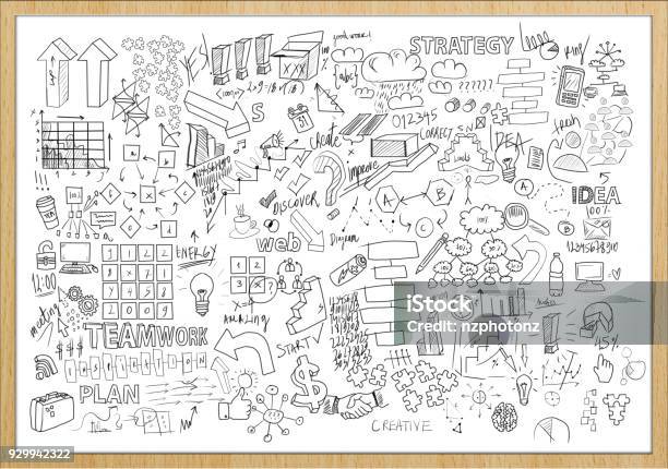 Foto de Gráficos E Diagramas Na Lousa Quadro Branco Conceito e mais fotos de stock de Quadro branco