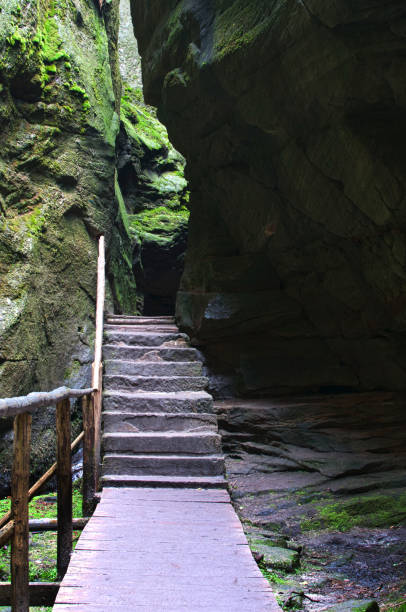 istock The narrow path among high rocks (Adrspach Rock City) 929942352