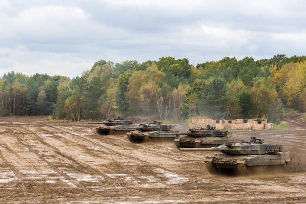 istock german main battle tanks drives on battlefield 929948870