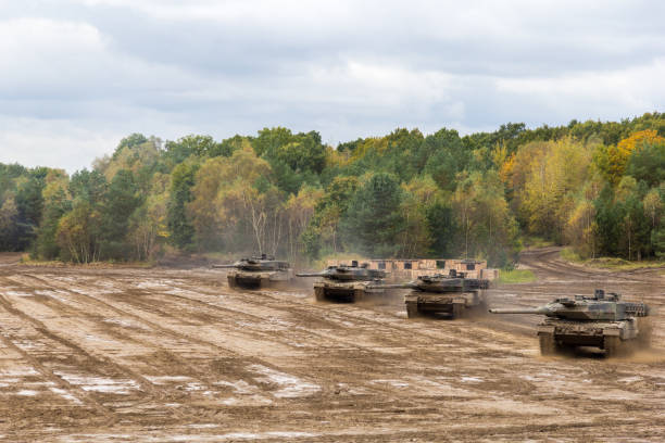 istock german main battle tanks drives on battlefield 929948882