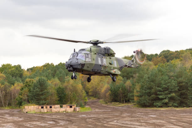 istock german military helicopter in flights over battlefield 929948892