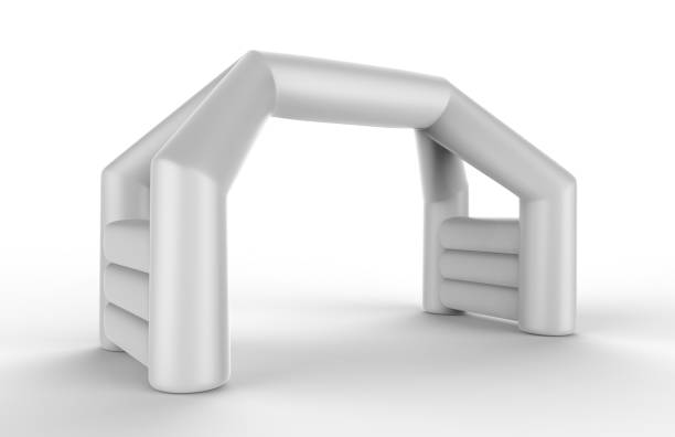 istock White Blank Inflatable angular Arch Tube or Event Entrance Gate.Start line sports double arch door. 3d render illustration. 929965366