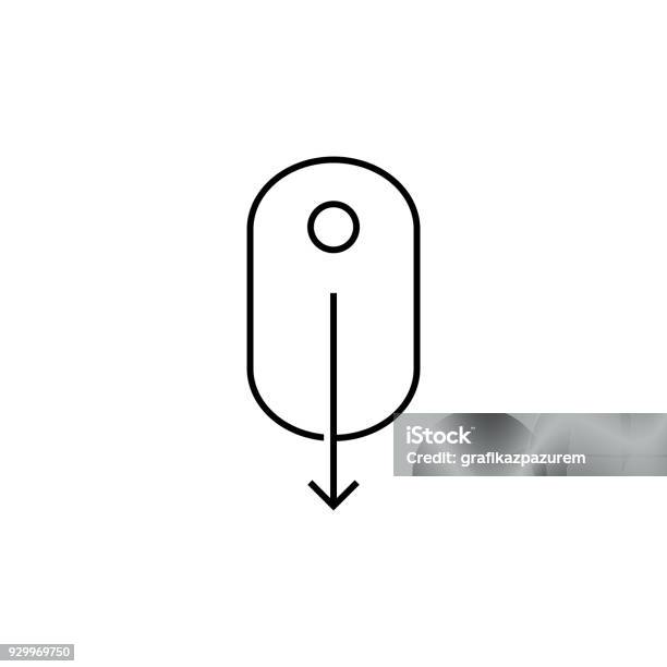 Scroll Down Computer Mouse Icon Vector Illustration Stock Illustration - Download Image Now