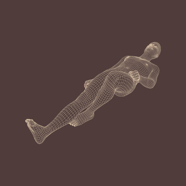 istock Man is Lying on the Floor. Time to Relax. Man Relaxing and Dreaming. 3D Human Body Model. Vector Illustration. 929973060