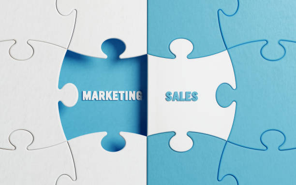 concetto di puzzle - sfondo puzzle bianco e blu - partnership marketing connect the dots business foto e immagini stock