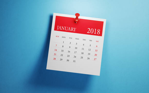 istock Post It January Calendar On Blue Background 929981270