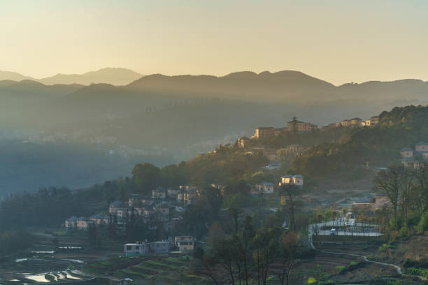 istock Sunrise at Yuanyang, Qingkou Viewpoint. 929997282