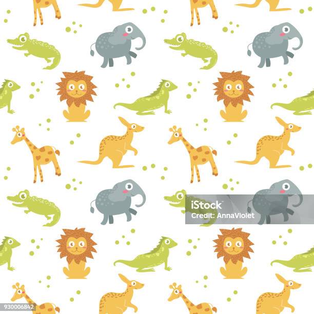 Childrens Seamless Pattern Stock Illustration - Download Image Now - Animal, Art, Backgrounds