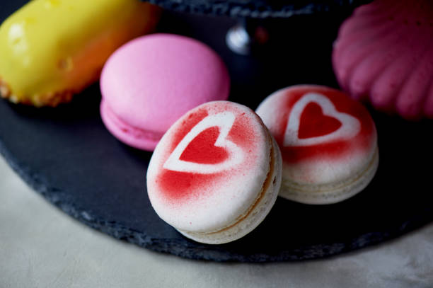 istock Cakes on a dark slate bunk stand.Desserts. Sweet table 930026706