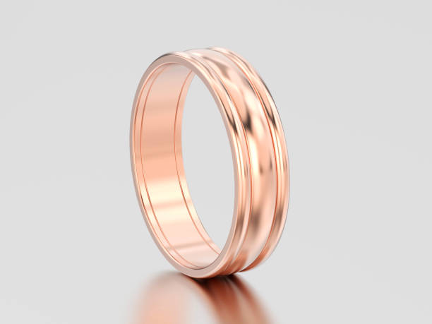 istock 3D illustration rose gold matching couples wedding ring bands 930030242