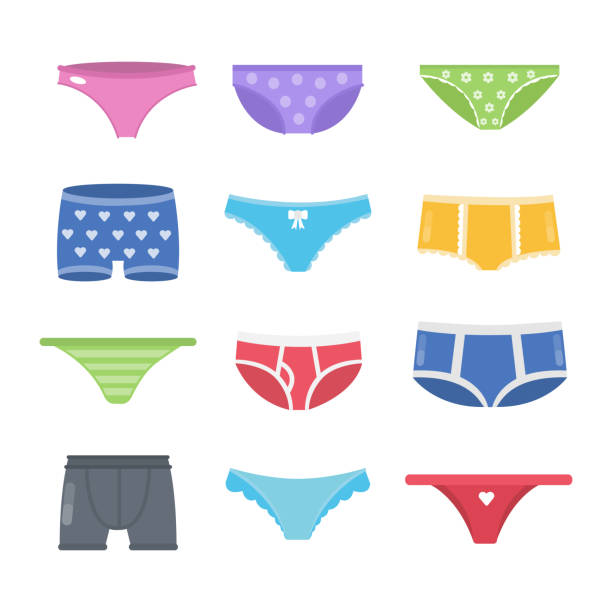 illustrations, cliparts, dessins animés et icônes de ensemble slip coloré. - underwear