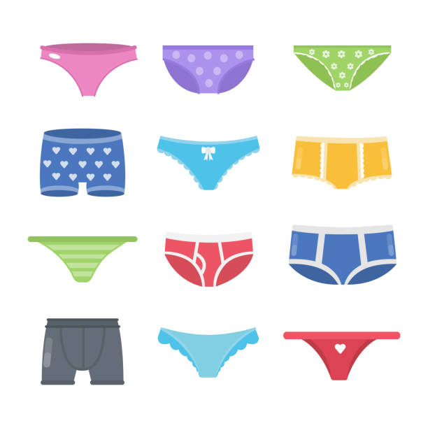 Colorful underpants set. vector art illustration