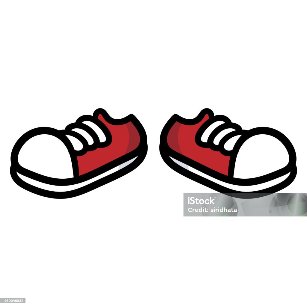 Cartoon Pair Of Shoes Stock Illustration - Download Image Now - Cartoon,  Shoe, Sports Shoe - iStock