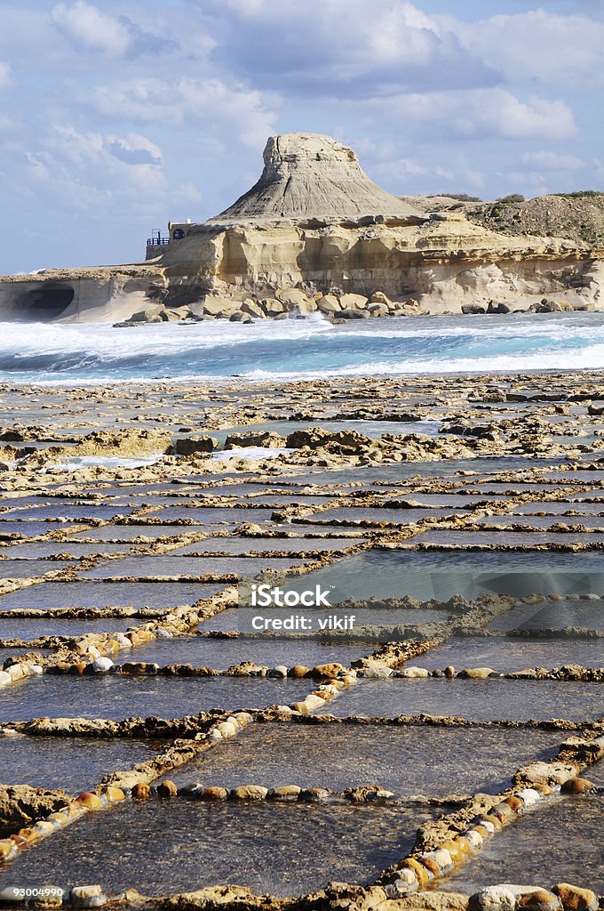 Salt traspirante ponds - Foto stock royalty-free di Malta
