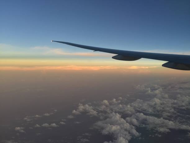 istock Colorful Sunset Landscape as seen from passenger aircraft 930050262