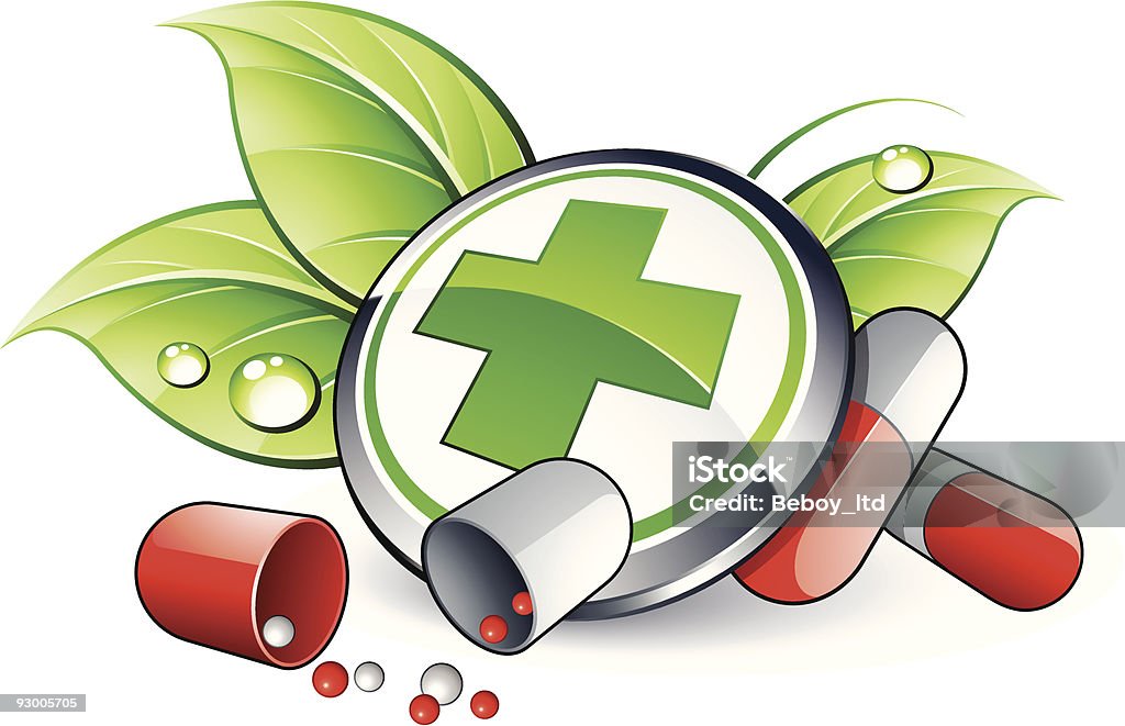 Natural medicines  Color Image stock vector