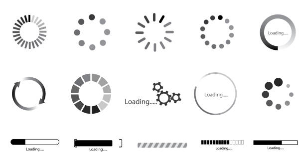 collection of preloading icons vector art illustration