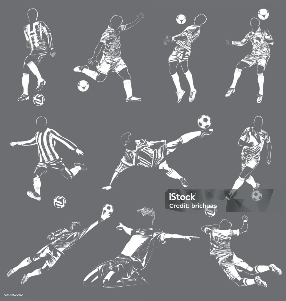 los jugadores de Soccer(Football) vector set - arte vectorial de Fútbol libre de derechos
