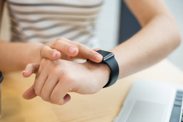 istock Close up of a modern smartwatch 930062672