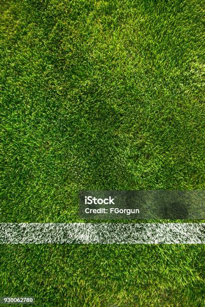 A Boundary Line On A Soccer Field Stock Photo - Download Image Now - Soccer, Soccer Ball, Grass