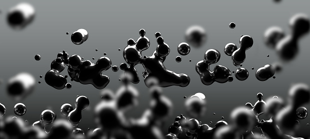 Ink or fluid shapes.Science physics and chemistry