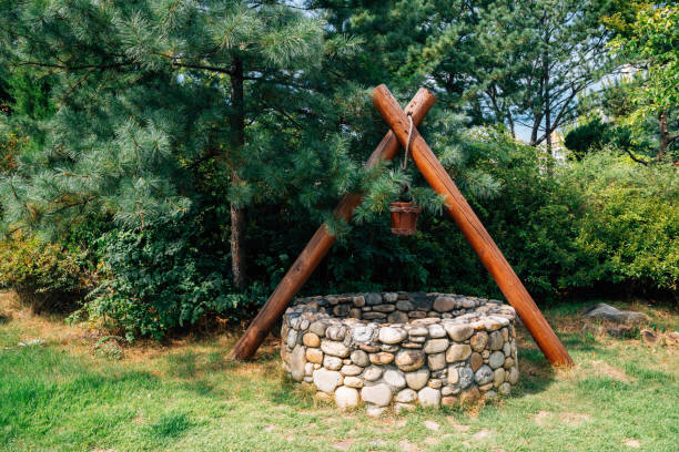 istock Water well with green tree forest in Korea 930071194