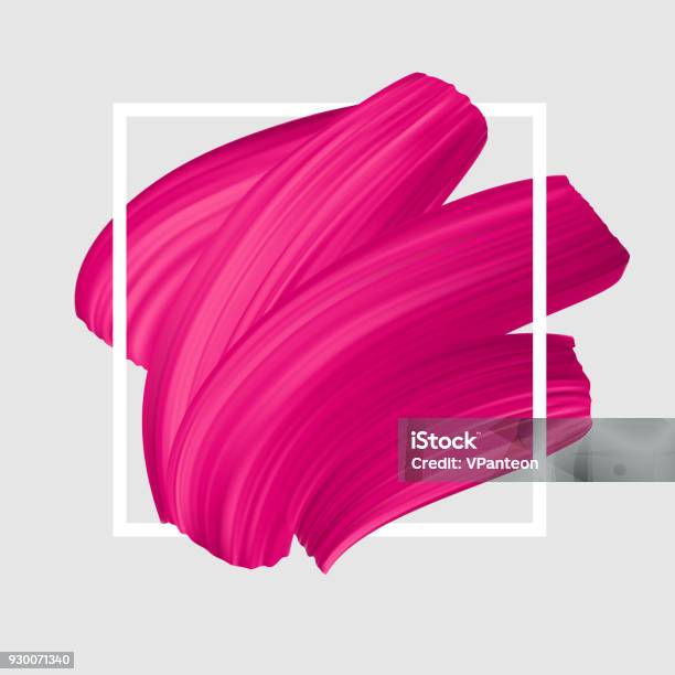 Pink Vector Lipstick Smear Female Girly Symbol Stock Illustration - Download Image Now - Paint, Backgrounds, Make-Up