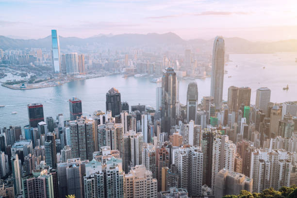 istock Hong Kong skyline at sunrise 930072710