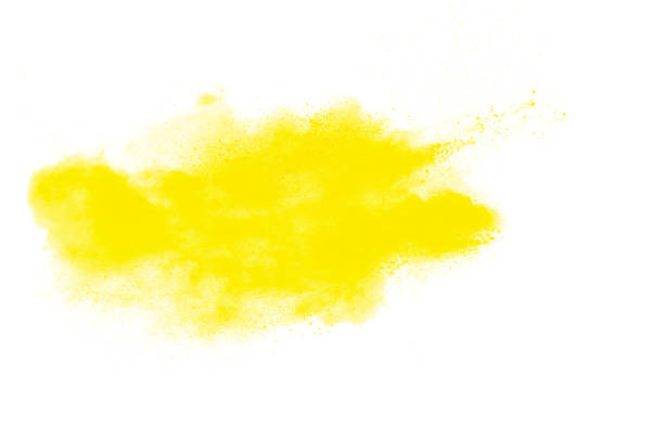 istock abstract yellow dust explosion on  white background. abstract yellow powder splatter on white background. Freeze motion of yellow powder splash. 930072946