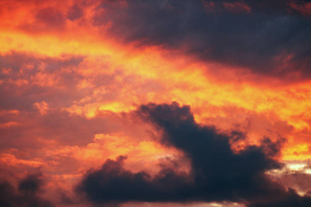 istock Dramatic sky at sunset with red, yellow and orange colors.Light and other atmospheric effects. 930076110