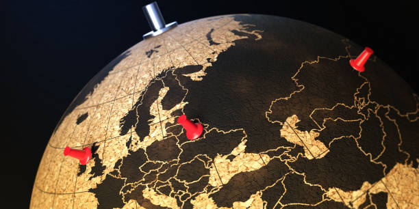 istock Europe - Middle East View With Cork Board Globe 930086742