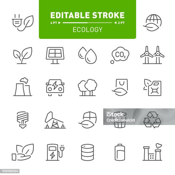 Ecology Icons Stock Illustration - Download Image Now - Icon Symbol, Environment, Carbon Dioxide