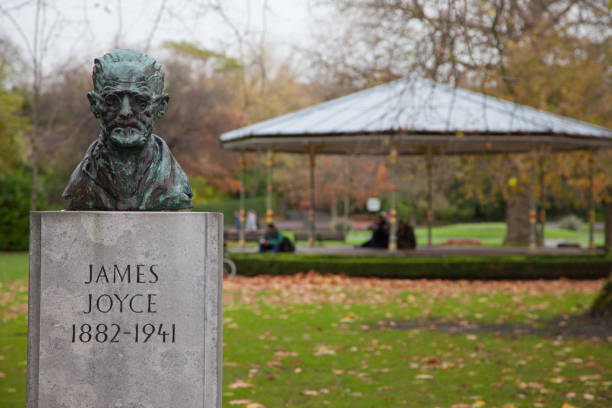 James Joyce Bust in Dublin stock photo