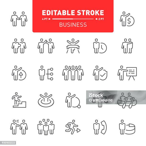 Business Icons Stock Illustration - Download Image Now - Icon Symbol, Teamwork, Organized Group