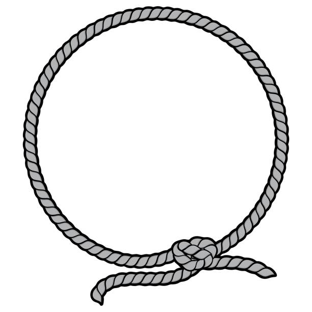 로프 테두리 올가미 그림 - rope circle lasso twisted stock illustrations