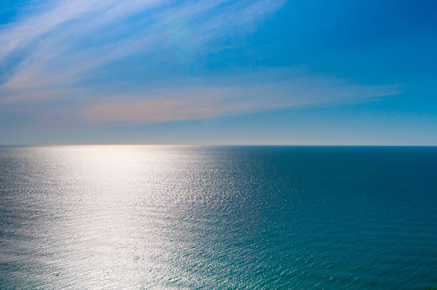istock Tranquil sea and blue sky landscape 930110076