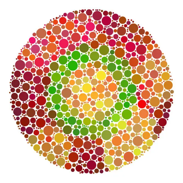 Vector illustration of Color blindness test for children