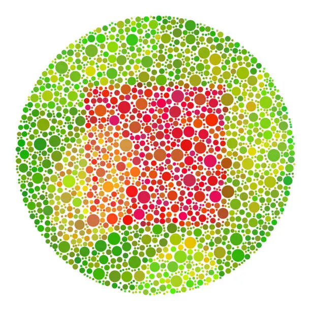 Vector illustration of Color blindness test for children