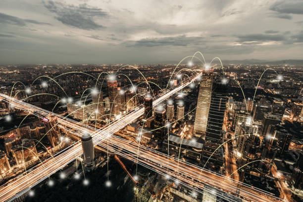 istock City Network of Beijing Skyline 930116004