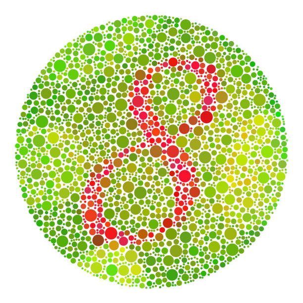 Color blindness test mosaic. Color blindness test mosaic. colorblind stock illustrations