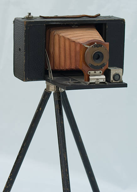 istock Isolated Image of an Antique Camera on a Tripod 93012350