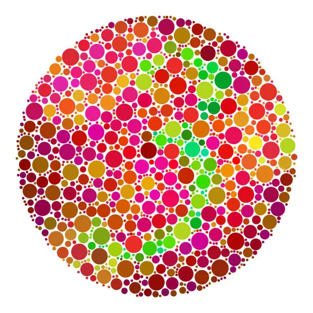 Vector illustration of Color blindness test mosaic.