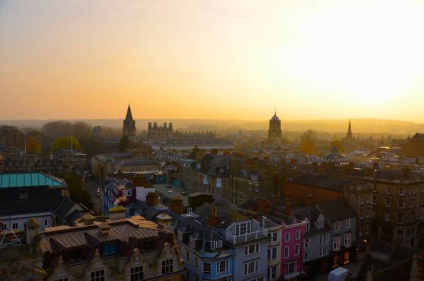 istock Oxford rooftops and spires at sunset 930125608