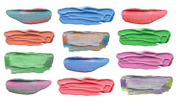 istock Collection of abstract acrylic brush strokes. Isolated. Collection. 930126006