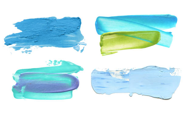 istock Abstract acrylic color brush stroke. Isolated on white. Collection. 930126522