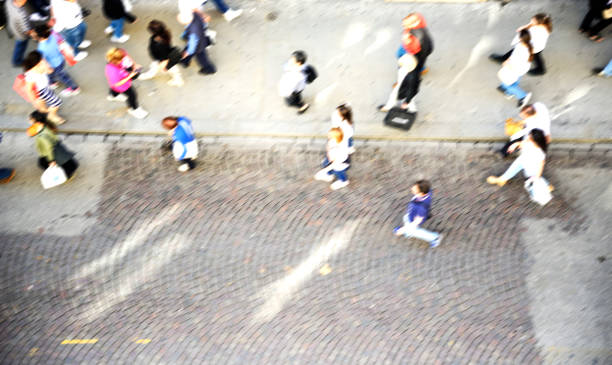 istock Crowd in a street, Florence. Aerial view. 930130214