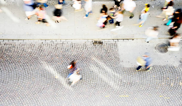istock Crowd in a street, Florence. Aerial view. 930130464