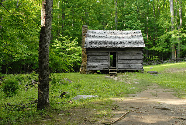 istock Log cabin on the Roaring Fork Motor Nature Trail 93013797